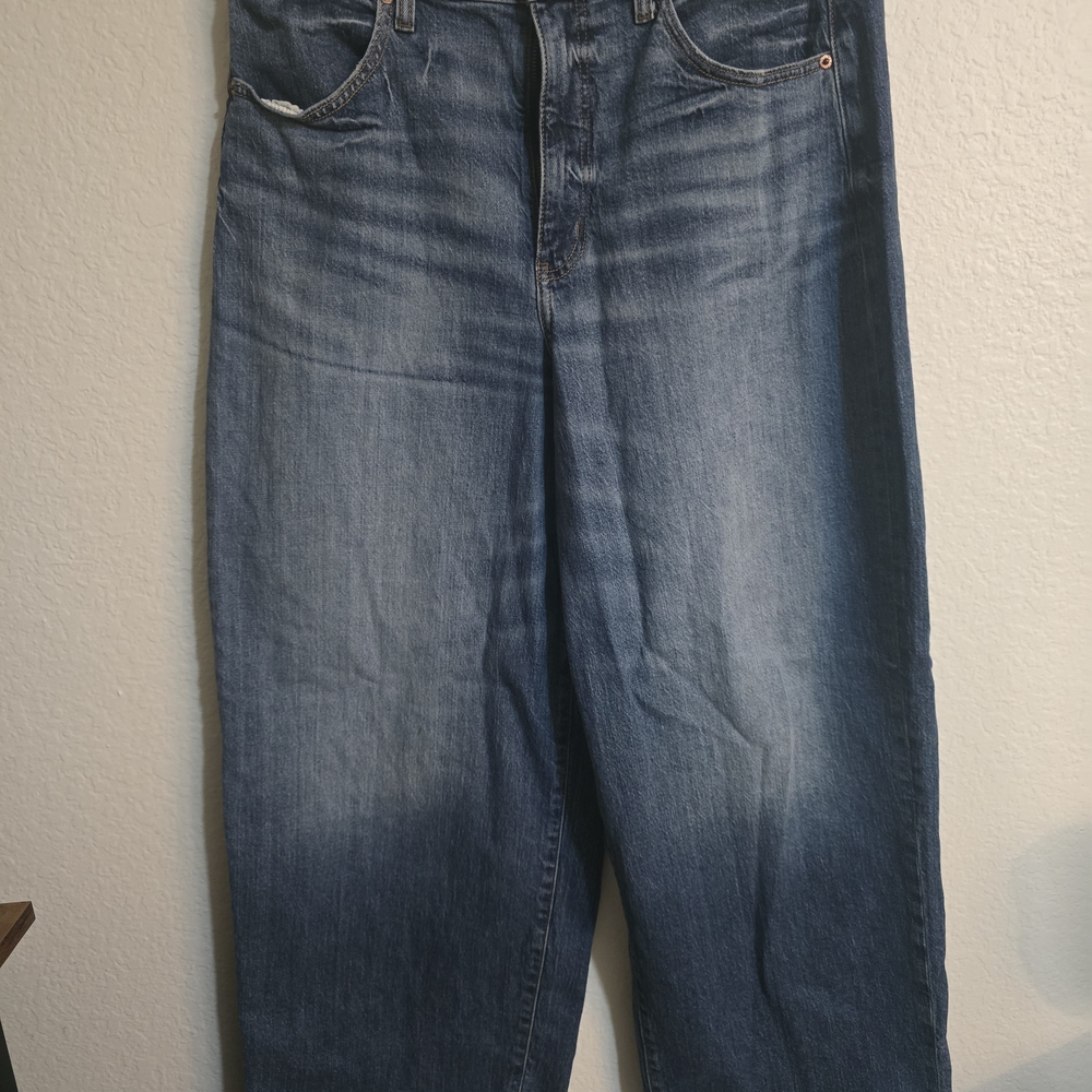 Daze Denim Wide Leg Baggy Jeans in Washed Blue - Picture 6 of 10